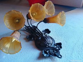 Antigüedades: Aplique modernista 5 luces bronce. Francia
